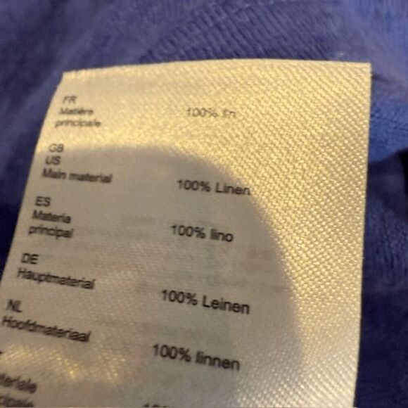 Maje Linen T-shirt Cutouts Alena Bleu Deep Periwinkle Blue Cap Notch Size 2 - Picture 6 of 9